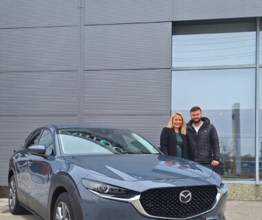 23.11.2023г. Честито на г-н Теодор Симеонов за новата му Mazda CX30 от Автосвят. Готов да отпътува за гр. Козлодуй. Желаем много безаварийни километри